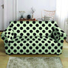 White And Black Polka Dot Print Loveseat Cover-grizzshop