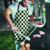 White And Black Polka Dot Print Men's Apron-grizzshop