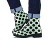 White And Black Polka Dot Print Men's Boots-grizzshop