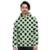 White And Black Polka Dot Print Men's Hoodie-grizzshop