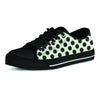 White And Black Polka Dot Print Men's Low Top Shoes-grizzshop