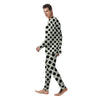 White And Black Polka Dot Print Men's Pajamas-grizzshop