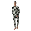 White And Black Polka Dot Print Men's Pajamas-grizzshop