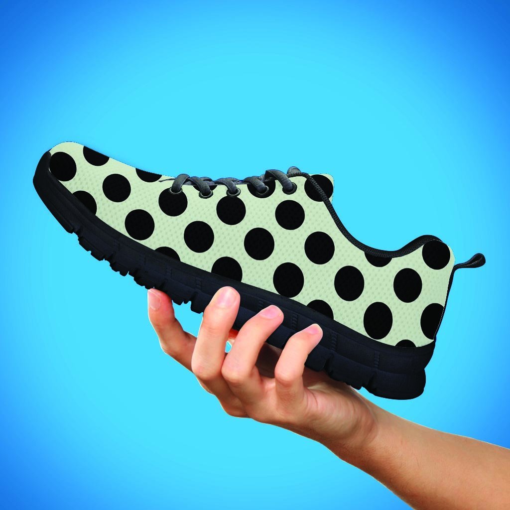 White And Black Polka Dot Print Men's Sneakers-grizzshop