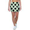 White And Black Polka Dot Print Mini Skirt-grizzshop