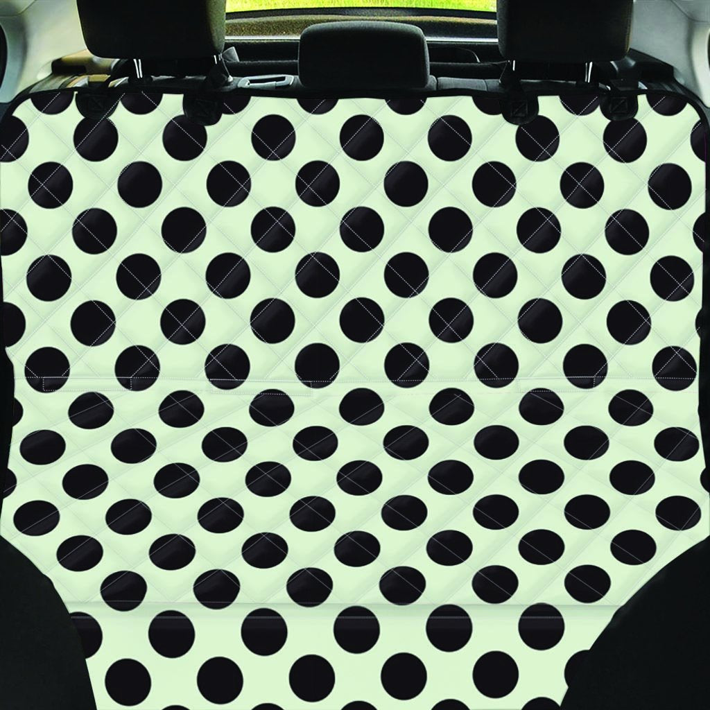 White And Black Polka Dot Print Pet Car Seat Cover-grizzshop