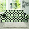 White And Black Polka Dot Print Sofa Cover-grizzshop