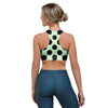 White And Black Polka Dot Print Sports Bra-grizzshop