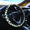 White And Black Polka Dot Print Steering Wheel Cover-grizzshop