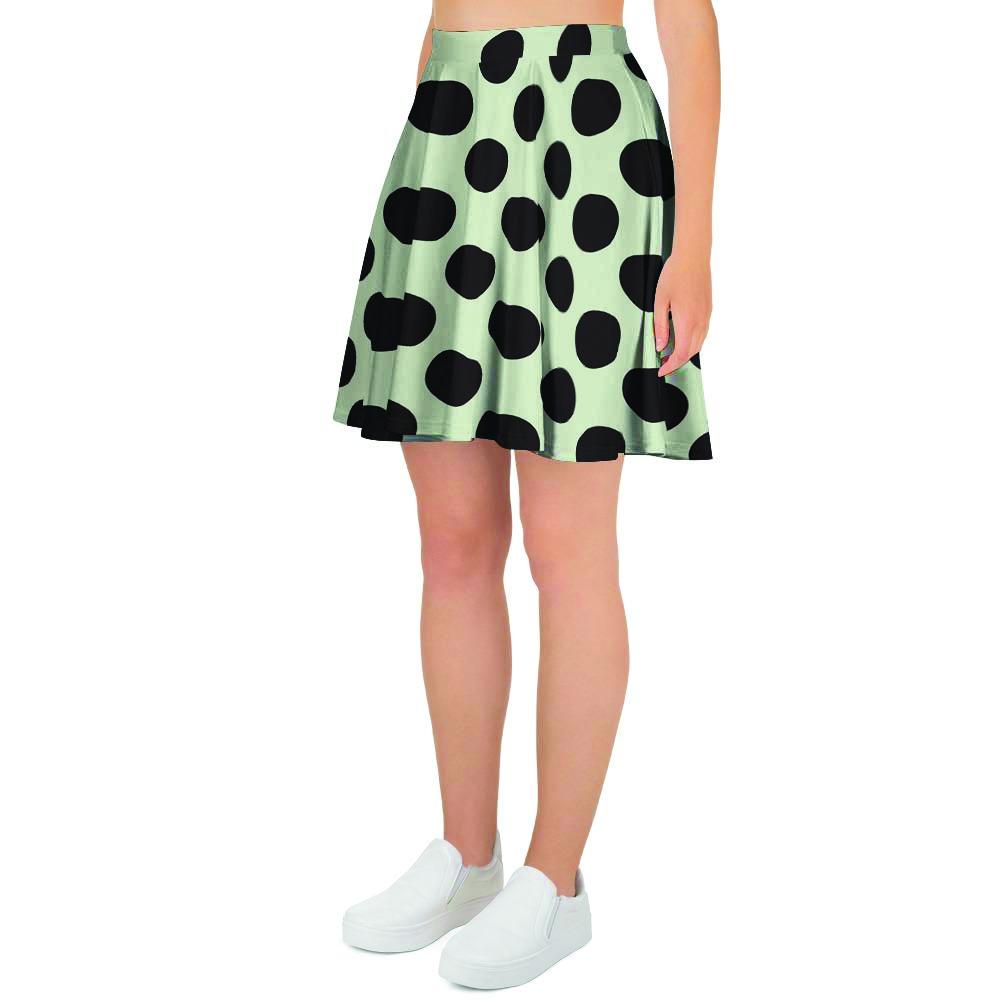 White And Black Polka Dot Print Women's Skirt-grizzshop