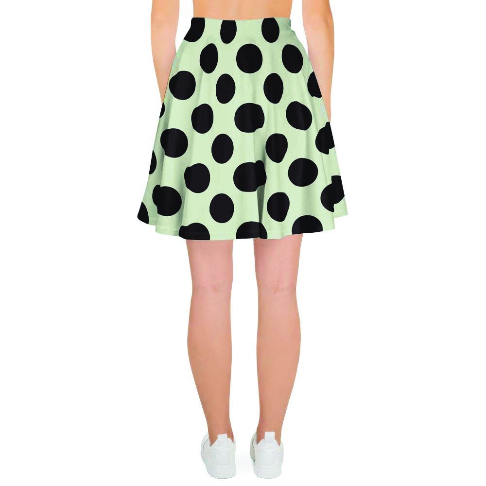 White And Black Polka Dot Print Women's Skirt-grizzshop