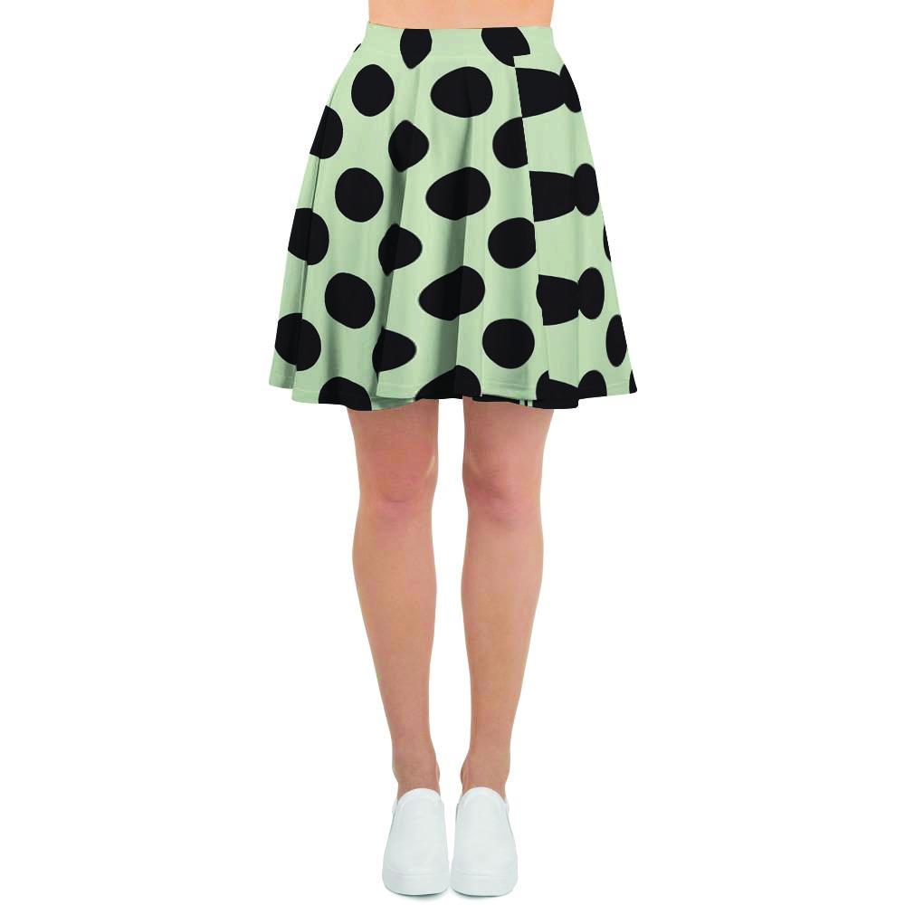 White And Black Polka Dot Print Women's Skirt-grizzshop