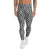 White And Black Target Board Print Pattern Men's Leggings-grizzshop