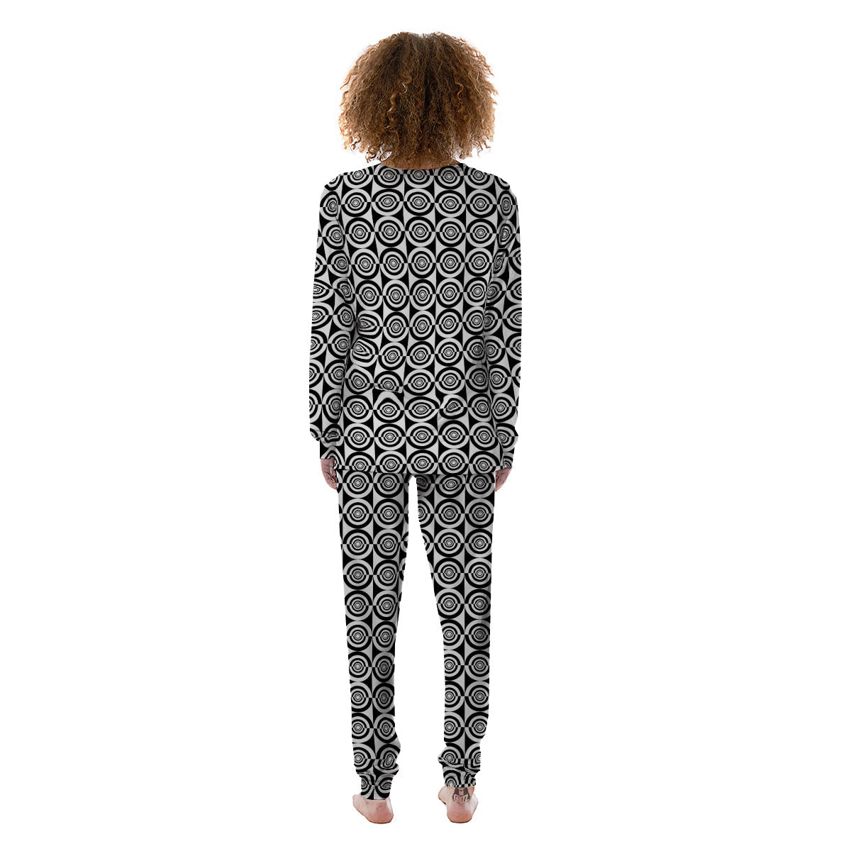 White And Black Target Board Print Pattern Women's Pajamas-grizzshop