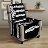 White And Black USA Flag Print Armchair Protector-grizzshop