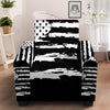 White And Black USA Flag Print Armchair Slipcover-grizzshop