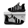 White And Black USA Flag Print Black Athletic Shoes-grizzshop