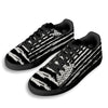 White And Black USA Flag Print Black Low Top Sneakers-grizzshop