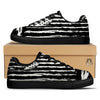 White And Black USA Flag Print Black Low Top Sneakers-grizzshop