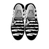 White And Black USA Flag Print Black Slip On Shoes-grizzshop