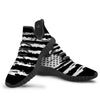 White And Black USA Flag Print Black Walking Shoes-grizzshop