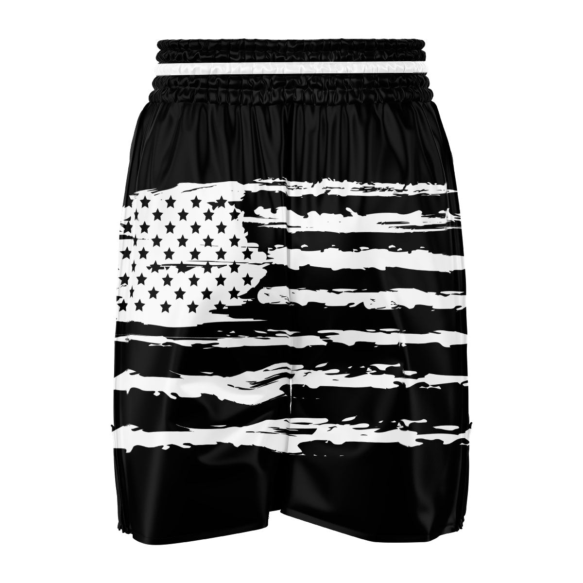 White And Black USA Flag Print Boxing Shorts-grizzshop