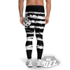 White And Black USA Flag Print Men's Leggings-grizzshop