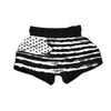 White And Black USA Flag Print Muay Thai Boxing Shorts-grizzshop