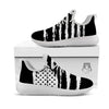 White And Black USA Flag Print White Athletic Shoes-grizzshop