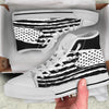 White And Black USA Flag Print White High Top Shoes-grizzshop