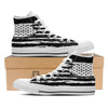 White And Black USA Flag Print White High Top Shoes-grizzshop
