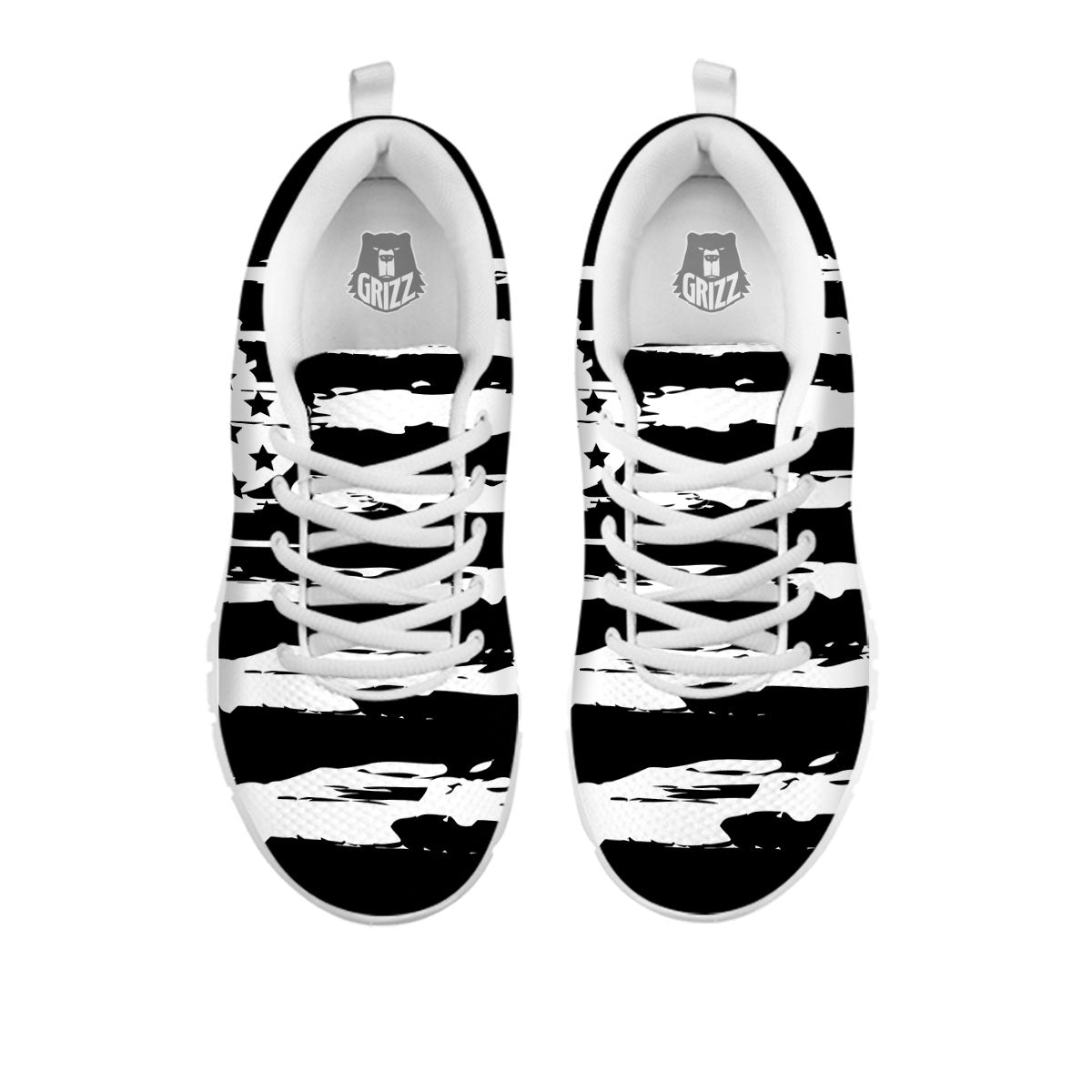 White And Black USA Flag Print White Sneaker-grizzshop