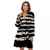 White And Black USA Flag Print Women's Robe-grizzshop