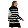 White And Black USA Flag Print Women's Robe-grizzshop