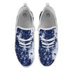 White And Blue Tie Dye Acid Wash Print White Athletic Shoes-grizzshop