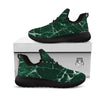 White And Dark Green Marble Texture Print Black Athletic Shoes-grizzshop