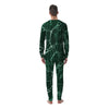 White And Dark Green Marble Texture Print Men's Pajamas-grizzshop