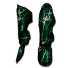 White And Dark Green Marble Texture Print Muay Thai Shin Guards-grizzshop