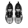 White And Dark Grey Marble Print Pattern Black Sneaker-grizzshop