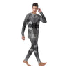 White And Dark Grey Marble Print Pattern Men's Pajamas-grizzshop