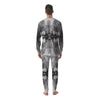 White And Dark Grey Marble Print Pattern Men's Pajamas-grizzshop