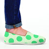 White And Green Polka Dot Canvas Shoes-grizzshop