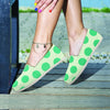 White And Green Polka Dot Canvas Shoes-grizzshop