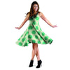 White And Green Polka Dot Dress-grizzshop