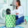 White And Green Polka Dot Laundry Basket-grizzshop