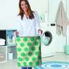 White And Green Polka Dot Laundry Basket-grizzshop