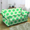 White And Green Polka Dot Loveseat Cover-grizzshop