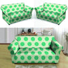 White And Green Polka Dot Loveseat Cover-grizzshop