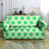 White And Green Polka Dot Loveseat Cover-grizzshop