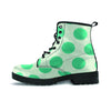 White And Green Polka Dot Men's Boots-grizzshop